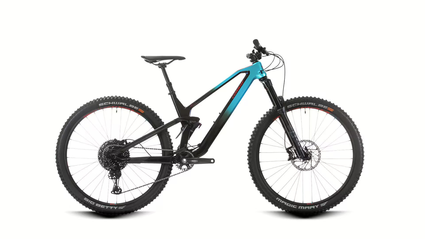 Conway WME 5.9 Carbon Fully 29" | Modell 2024 | Shimano XT Mix 12-Gang | turquoise fade / red