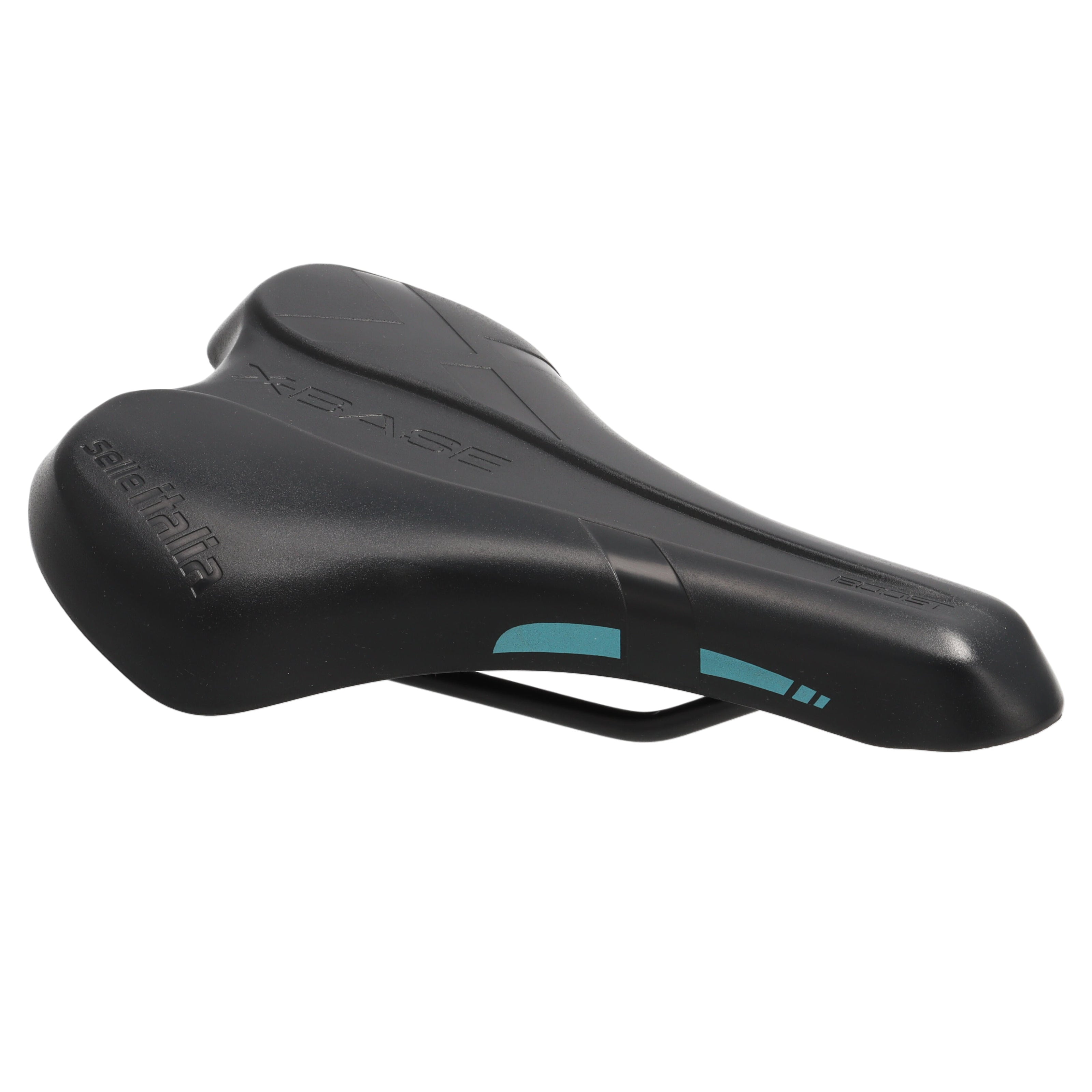 Selle Italia X-Base Boost Sattel | 150 x 245 mm | Stahlstreben | Mattschwarz Türkis | Rennrad / Gravel / MTB