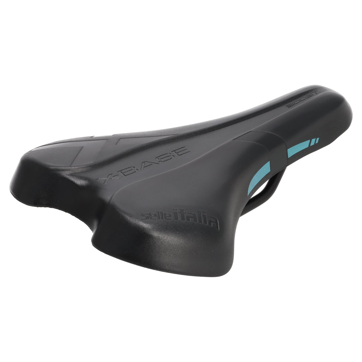 Selle Italia X-Base Boost Sattel | 150 x 245 mm | Stahlstreben | Mattschwarz Türkis | Rennrad / Gravel / MTB