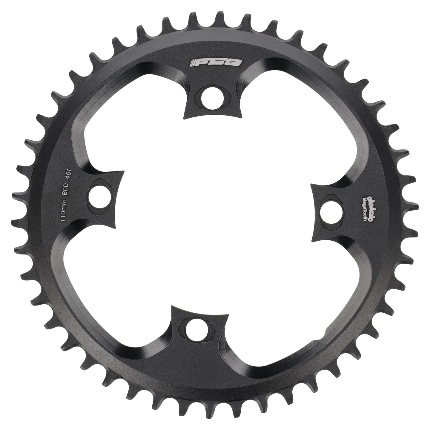 FSA Megatooth Kettenblatt | 46 Zähne | 1x11-fach | 110 mm BCD 4-Loch | Schwarz