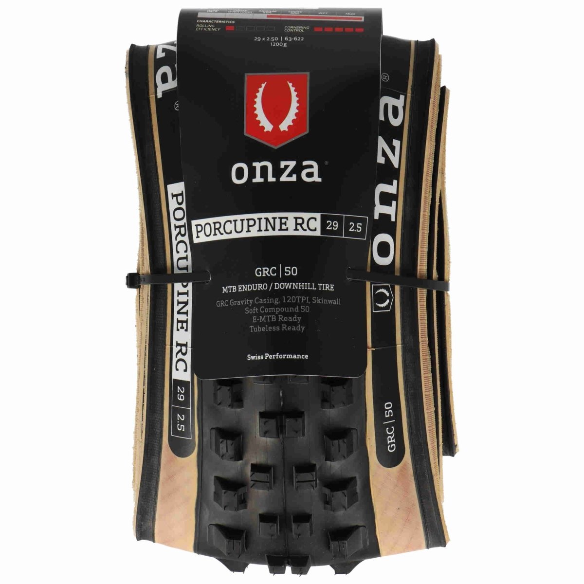 Onza Porcupine RC 29x2,50" GRC 120TPI Soft Compound 50 Tubless Ready Faltreifen Skinwall - RAAAD.de